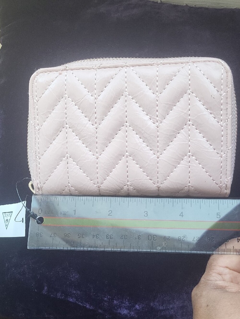 Blush Quilted Chevron Zip-Around Women's Wallet - Picture 7 of 7